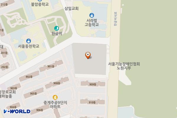 한글비공영주차장 위치 지도 — 서울특별시 노원구 노원로16길