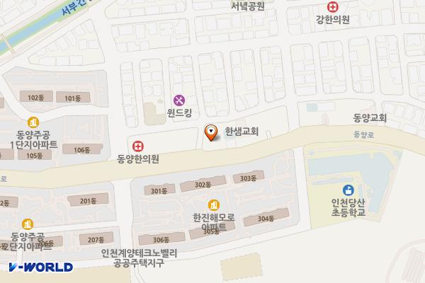 당미그린 위치 지도 — 인천광역시 계양구 동양로 111