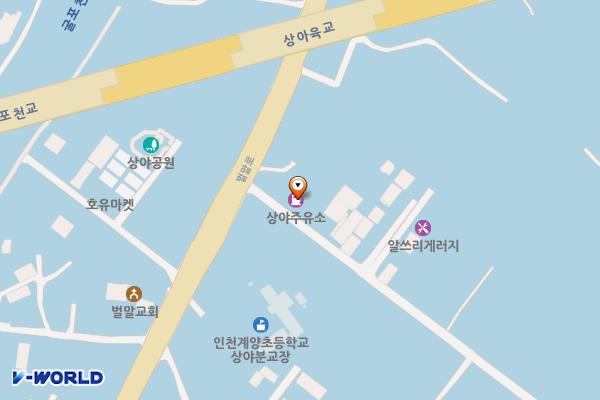 상야주유소 위치 지도 — 인천광역시 계양구 벌말로 584번길 1외 1