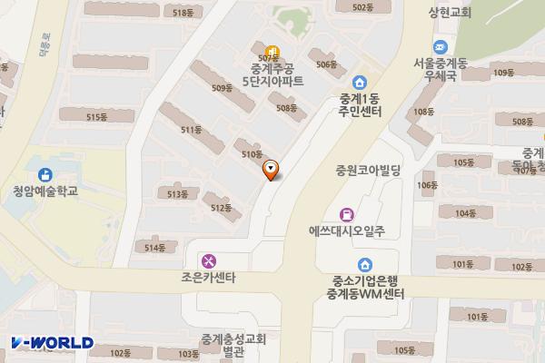 주공5단지 옆주차장 위치 지도 — 서울특별시 노원구 중계로20길