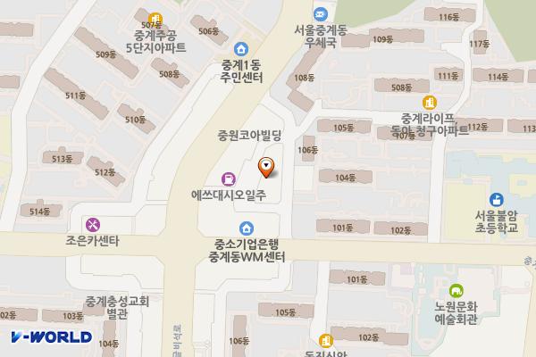 라이프청구신동아주변 위치 지도 — 서울특별시 노원구 중계로18길