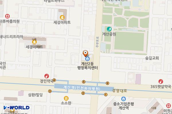 계산2동 행정복지센터 위치 지도 — 인천광역시 계양구 주부토로 559