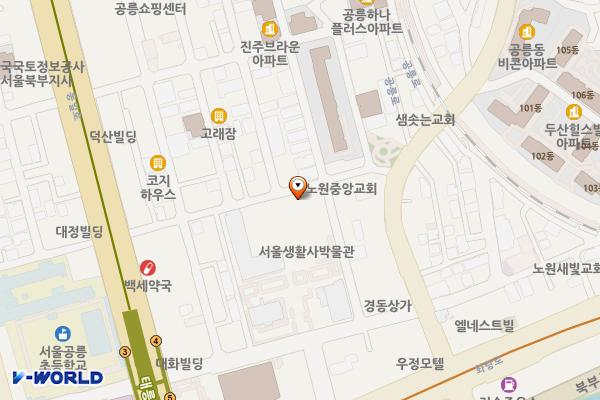 (구)북부지법주변주차장 위치 지도 — 서울특별시 노원구 동일로174길 27