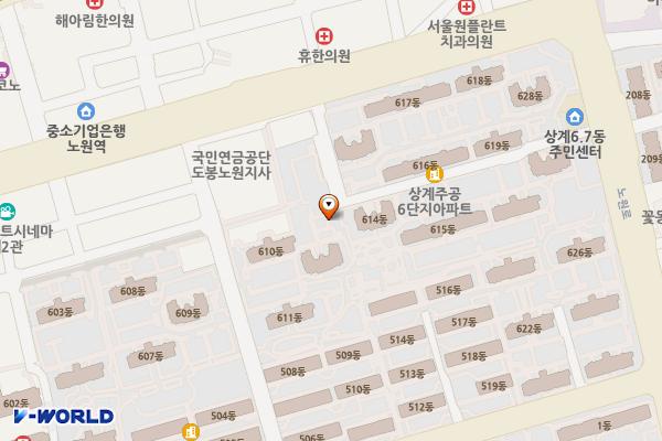 주공6단지상가주변주차장 위치 지도 — 서울특별시 노원구 동일로218길