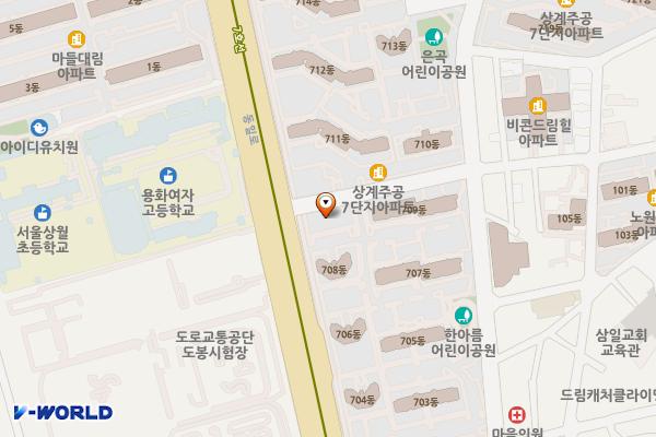 주공7단지 옆주차장 위치 지도 — 서울특별시 노원구 동일로220길
