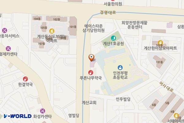 인천마디병원 위치 지도 — 인천광역시 계양구 계양대로 204