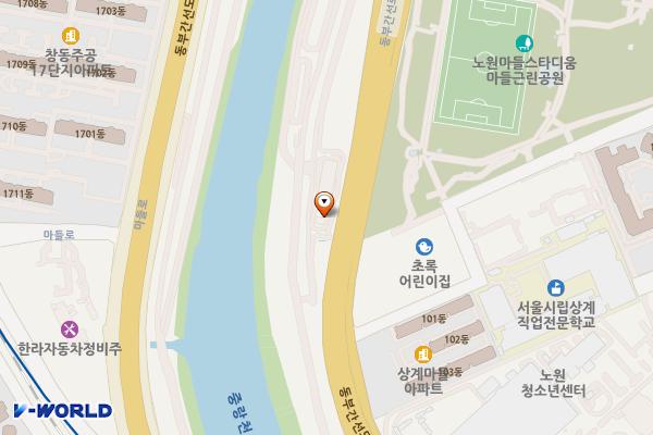 주공1-3단지주변주차장 위치 지도 — 서울특별시 노원구 동일로 1333~1379옆