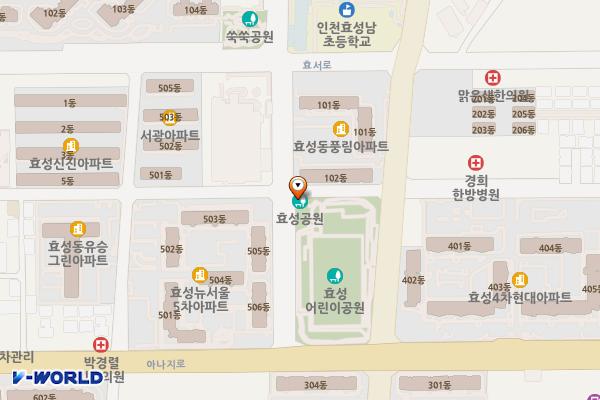 효성어린이공원 위치 지도 — 인천광역시 계양구 새벌로 111번길 7