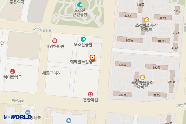 새롬프라자 2차 위치 지도 — 인천광역시 계양구 오조산로 91