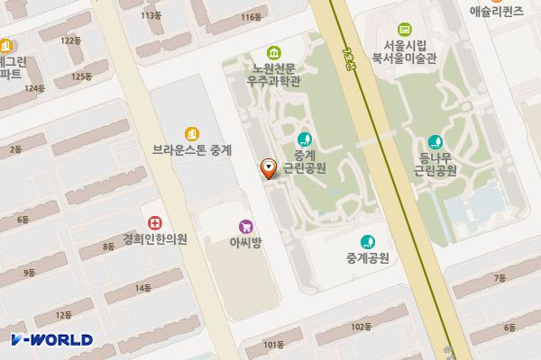 중계근린공원주차장 위치 지도 — 서울특별시 노원구 동일로203가길