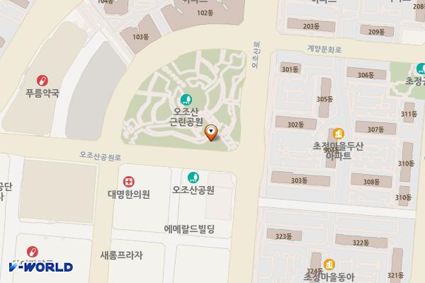 오조산근린공원 위치 지도 — 인천광역시 계양구 오조산공원로 35 (용종동)