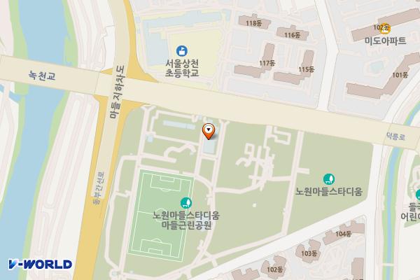 마들스타디움(근린공원)주차장 위치 지도 — 서울특별시 노원구 덕릉로450