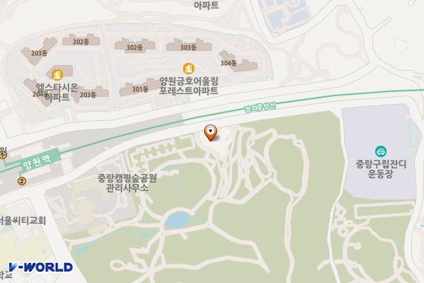중랑캠핑숲 1,2,3 위치 지도 — 서울특별시 중랑구 망우동 56, 71-3, 산30-63