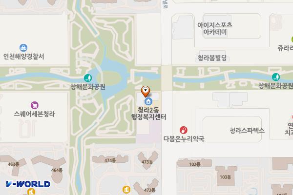 청라2동행정복지센터 위치 지도 — 청라커낼로 269, 청라2동 행정복지센터 (청라동)