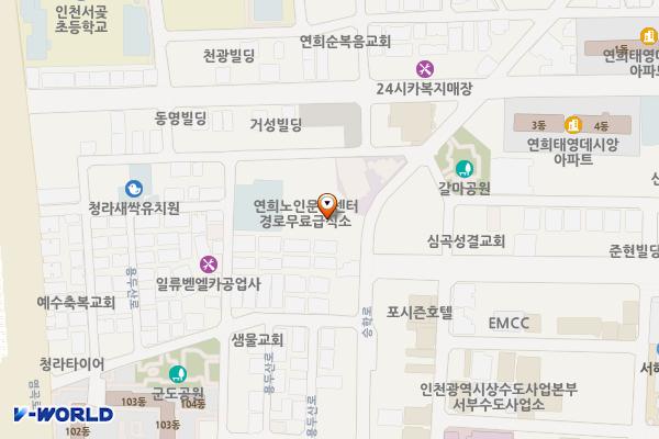 연희노인문화센터 위치 지도 — 인천광역시 서해구 승학로 263, 연희노인문화센터 (심곡동)