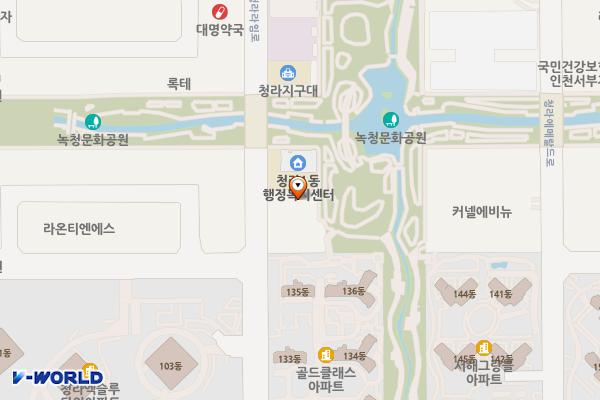 인천청라1동우체국(1층) 위치 지도 — 인천광역시 서구 청라라임로52