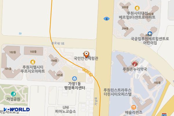 인천국민안전체험관 위치 지도 — 인천광역시 서해구 봉오재1로 120(가정동)