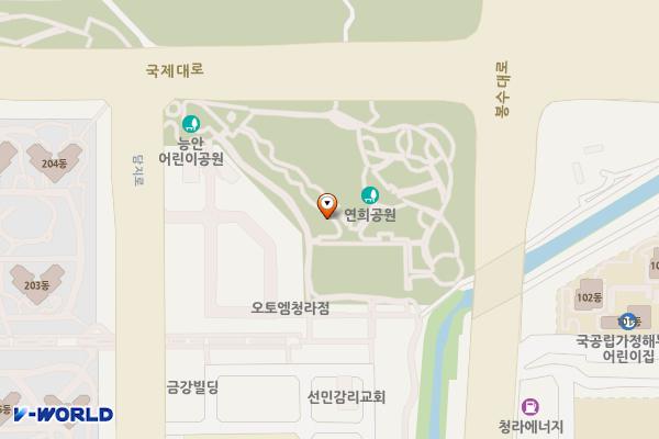능안공원 공중화장실 위치 지도 — 인천광역시 서해구 봉수대로 707, 능안공원 (연희동)