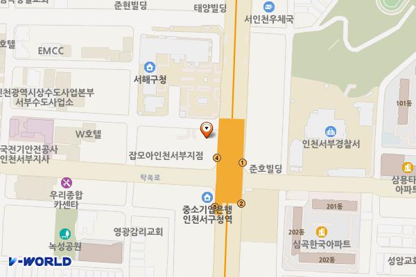 서구청(제2청사) 위치 지도 — 인천광역시 서해구 서곶로 299, 서구청 제2청사 (심곡동)