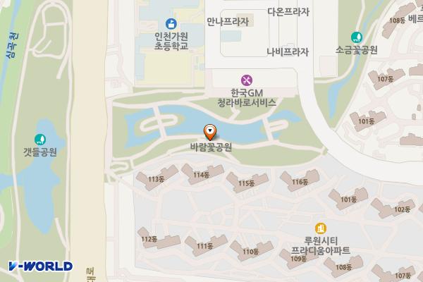 바람꽃공원 위치 지도 — 인천광역시 서해구 가정동 610-8