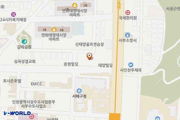 서구청주차타워 위치 지도 — 인천광역시 서해구 탁옥로51번길 26, 서구청제1주차장 (심곡동)