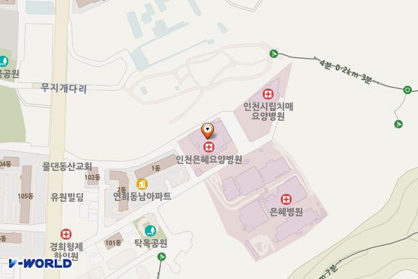 인천시립치매요양병원 위치 지도 — 인천광역시 서해구 심곡로132번길 21-1, 시립노인치매요양병원 (심곡동)