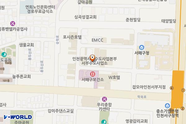 서부수도사업소청사내 위치 지도 — 인천광역시 서해구 서곶로301번길 26 (심곡동)