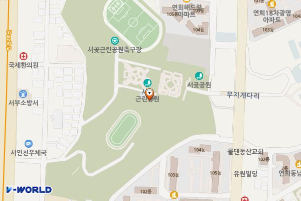 정다운도서관 위치 지도 — 인천광역시 서해구 서곶로314번길 16, 정다운도서관 (심곡동)