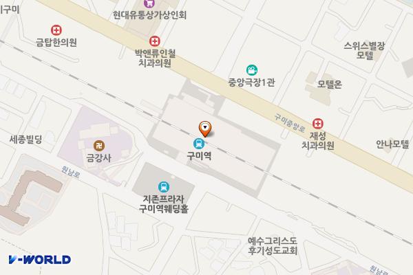 구미역 후면광장 지하주차장 위치 지도 — 경상북도 구미시 구미중앙로76