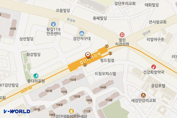검단사거리역 위치 지도 — 인천광역시 검단구 검단로 473, 검단사거리역(인천2호선) (왕길동)