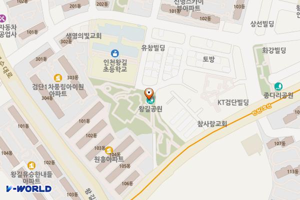 왕길공원 위치 지도 — 인천광역시 검단구 검단로 427 (왕길동)