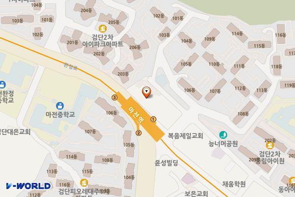 탑스빌웰빙타운 위치 지도 — 인천광역시 검단구 완정로 70 (마전동)