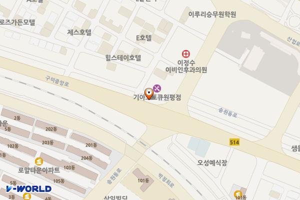 원평가로6주차장 위치 지도 — 경상북도 구미시 금오시장로1길 4