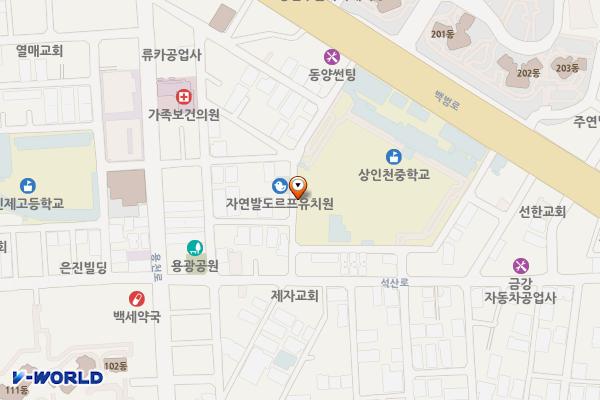상인천중학교(부설)(정기차량전용) 위치 지도 — 인천광역시 남동구 백범로297번길 21