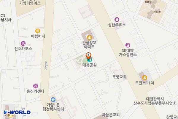 매봉어린이공원 위치 지도 — 대전광역시 동구 가양로132번길 26
