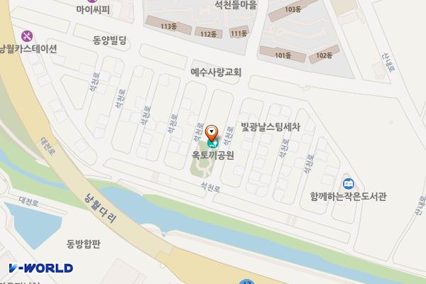 옥토끼 어린이공원 위치 지도 — 대전광역시 동구 석천로 99-16