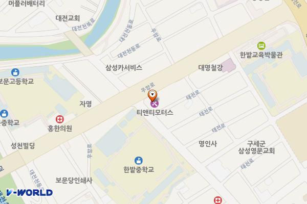 한국타이어빌딩 위치 지도 — 대전광역시 동구 우암로70