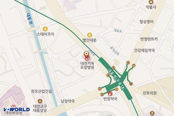 대전기독병원 위치 지도 — 대전광역시 동구 계족로189