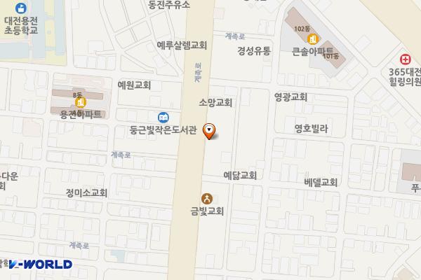 대전용전동우체국 1층 위치 지도 — 대전광역시 동구 계족로 482