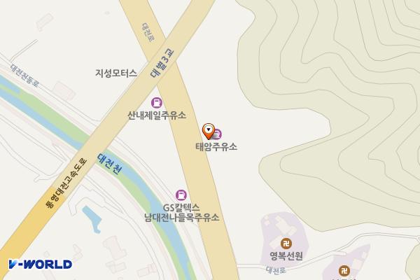 태암주유소 위치 지도 — 대전광역시 동구 대전로264