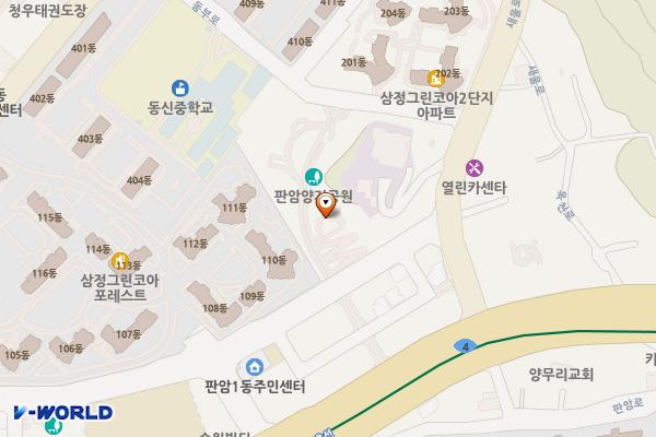판암양지근린공원 위치 지도 — 대전광역시 동구 판암동 산9-47