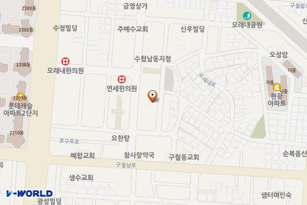 모래마을제5호(정기차량전용) 위치 지도 — 인천광역시 남동구 호구포로790번길 41-11(구월동 신명뜨란채)