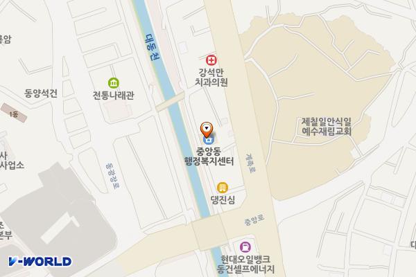 중앙동주민센터 위치 지도 — 대전광역시 동구 대동천우안5길 24