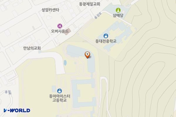 동아공업고등학교(실습실A.B동) 위치 지도 — 대전광역시 동구 충정로 97