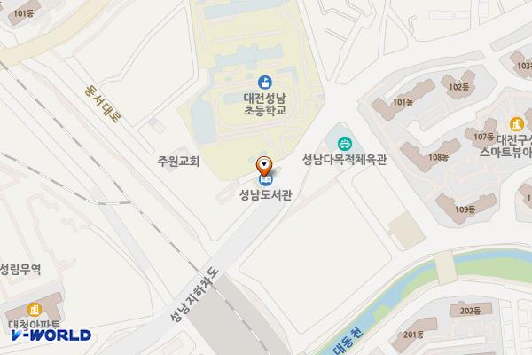 성남도서관 위치 지도 — 대전광역시 동구 성남로 38-5
