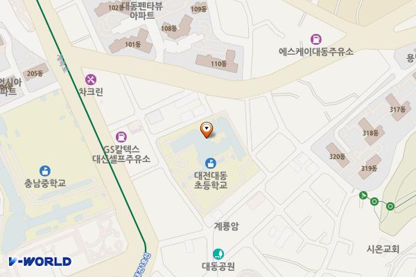 대동초등학교 위치 지도 — 대전광역시 동구 대동초등3길 21