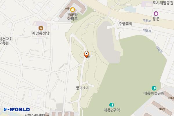 대동하늘정원 위치 지도 — 대전광역시 동구 동대전로110번길 184