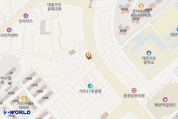 대전가오동우체국 1층 위치 지도 — 대전광역시 동구 동구청로117