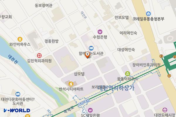 역전지하상가 공중화장실 위치 지도 — 대전광역시 동구 중앙로 21