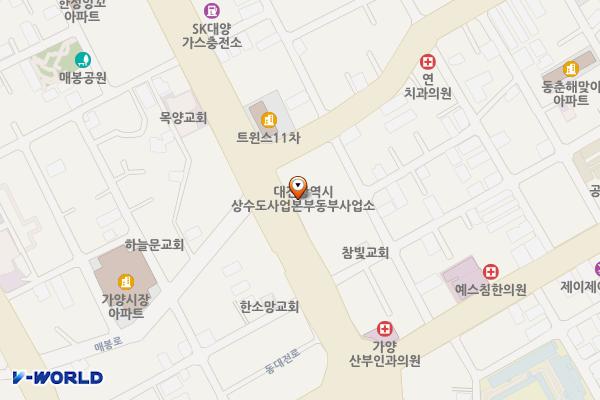 상수도사업본부 동부사업소 위치 지도 — 대전광역시 동구 동대전로 292